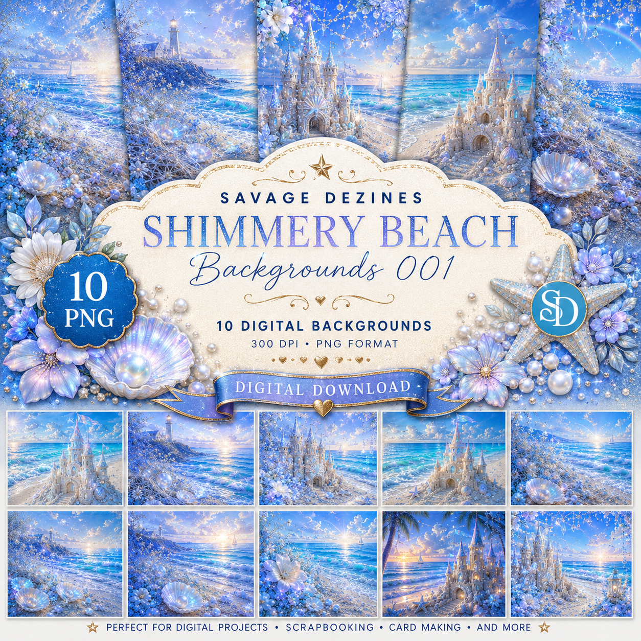 (image for) Shimmery Beach Backgrounds 001